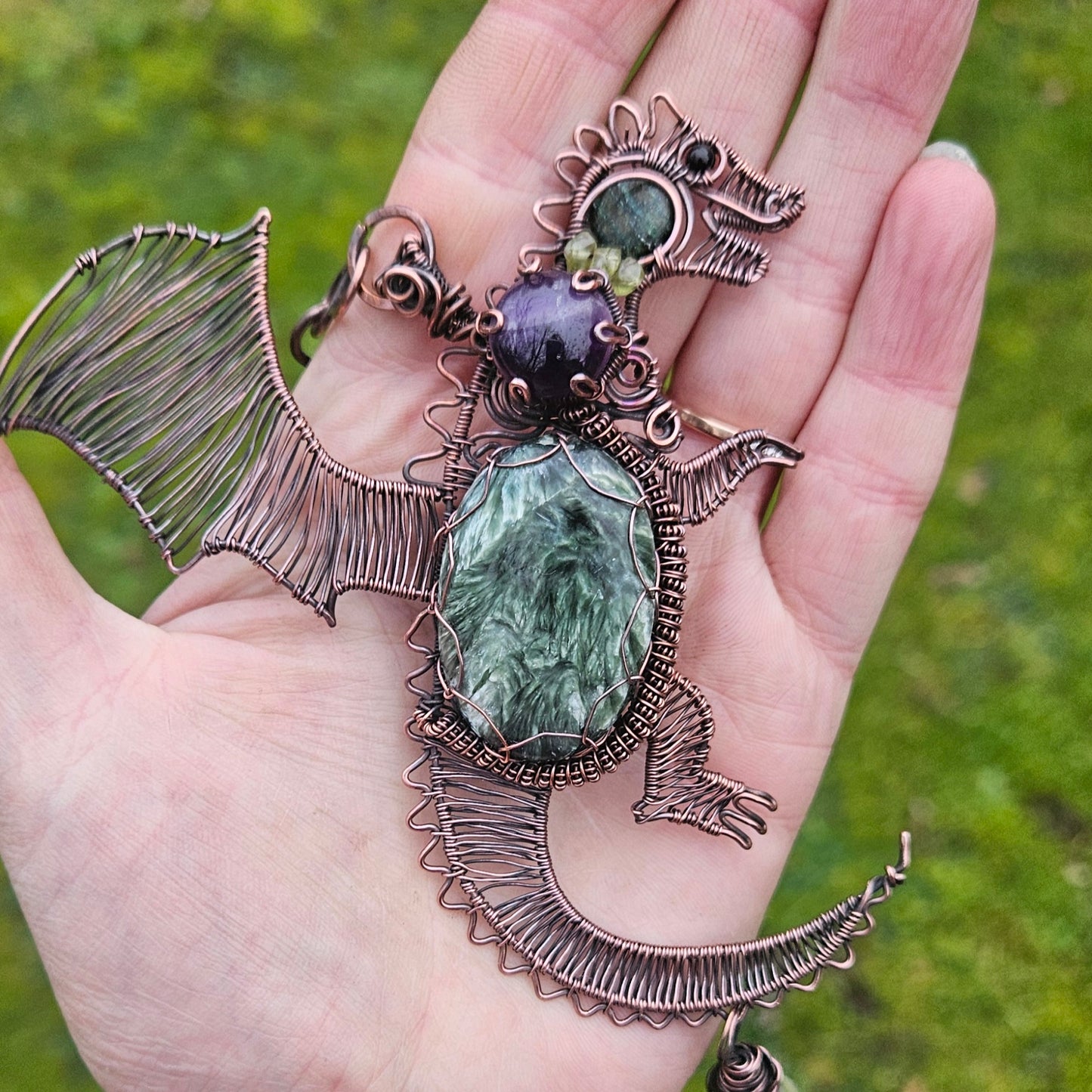 Dragon Suncatcher Wall Art Made in Copper Wire