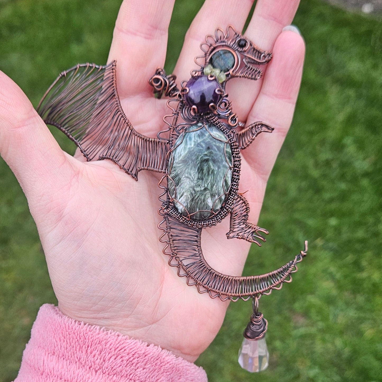 Dragon Suncatcher Wall Art Made in Copper Wire