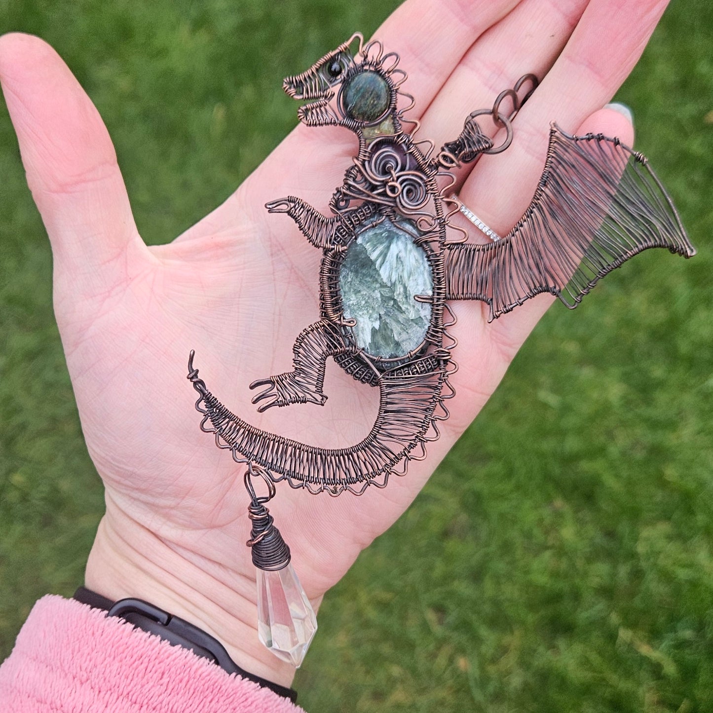 Dragon Suncatcher Wall Art Made in Copper Wire